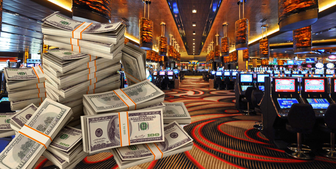 Pile of Money and Casino Floor