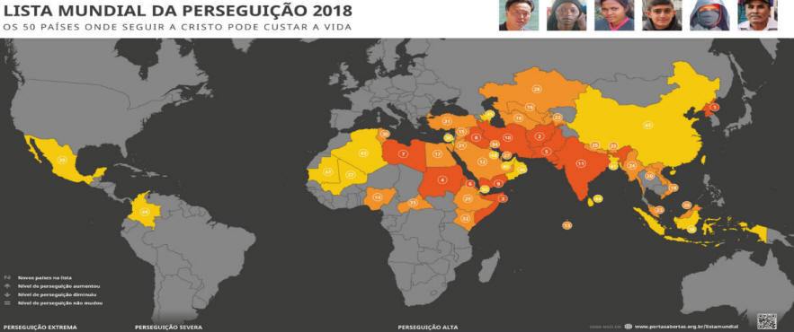 Lista 2018 dos 50 países onde há mais perseguição aos crentes lista mundial de perseguicao 2018