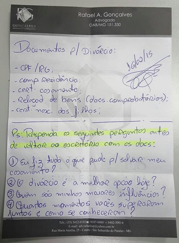 Perguntas chave que impediram o divórcio Perguntas chave que impediram o divórcio