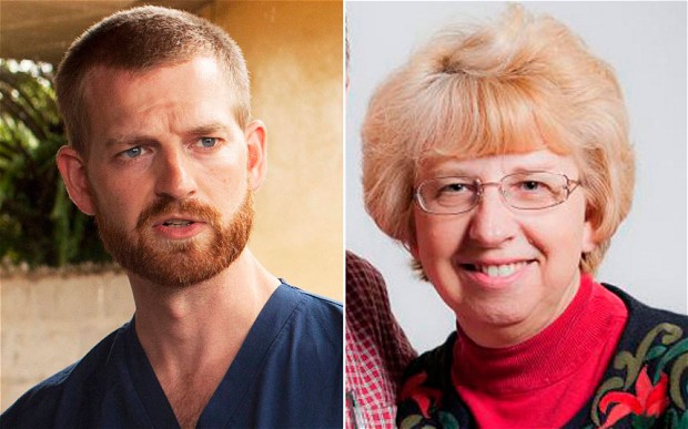 O médico Dr. Kent Brantly e a enfermeira Nancy Writebol