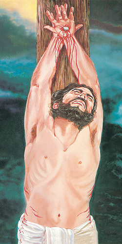 Se Jesus tivesse sido crucificado numa estaca, só teria um  cravo espetado nas Suas mãos.