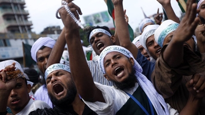 Manifestação de muçulmanos no Bangladesh
