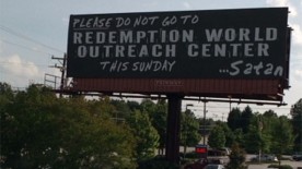 “Por favor, não vá ao Redemption World Outreach Center neste domingo… Satanás”