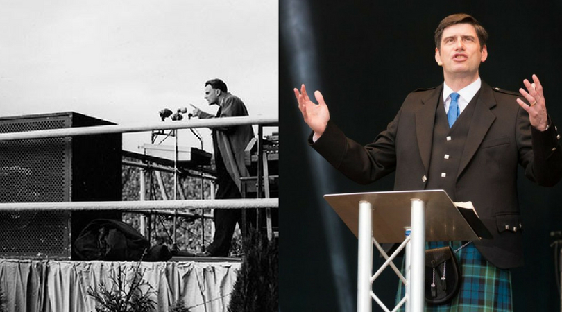 Então e agora .... Billy Graham e o neto Will Graham then and now